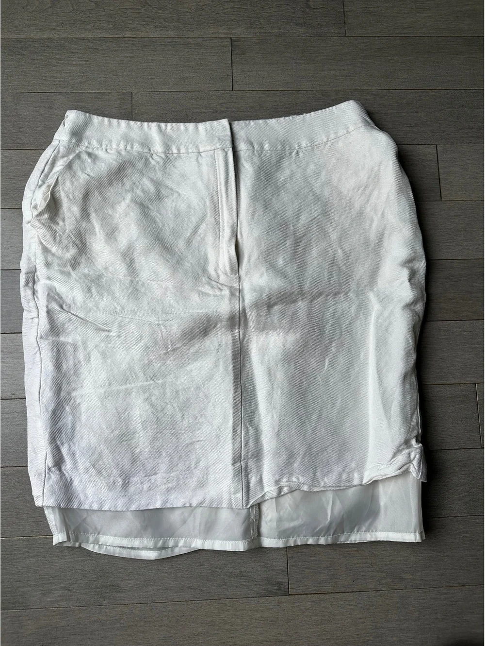 Women’s white tailored MNG sheer lining office pencil skirt knee length size 12